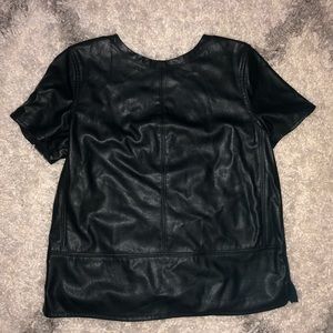 Ann Taylor Loft shirt, faux leather on front (not on inside lining), size small